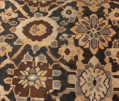 Antique Persian Sultanabad Botanic Hand Knotted Wool Rug