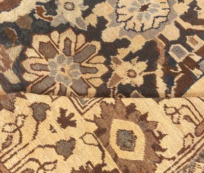Antique Persian Sultanabad Botanic Hand Knotted Wool Rug