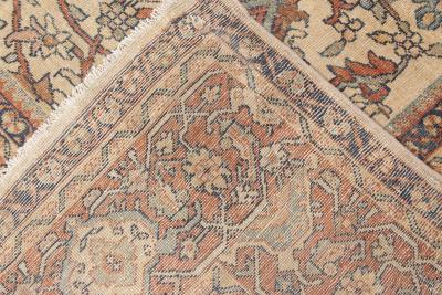 Antique Persian Sultanabad Botanic Handmade Wool Carpet