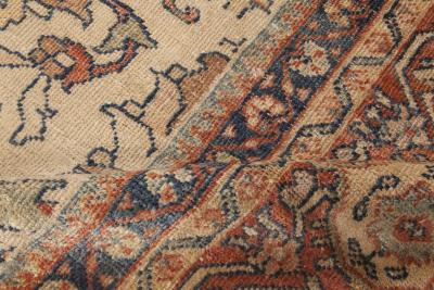 Antique Persian Sultanabad Botanic Handmade Wool Carpet