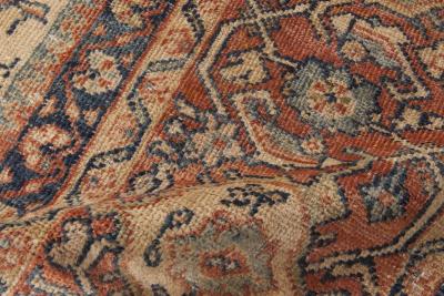 Antique Persian Sultanabad Botanic Handmade Wool Carpet