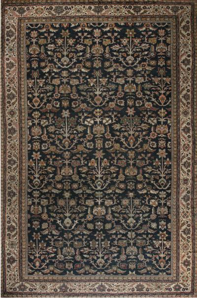 Antique Persian Sultanabad Botanic Handmade Wool Rug
