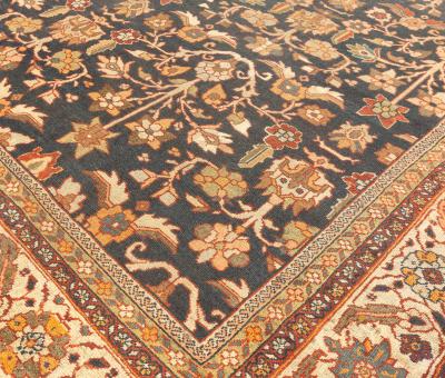 Antique Persian Sultanabad Botanic Handmade Wool Rug