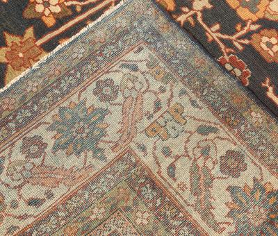Antique Persian Sultanabad Botanic Handmade Wool Rug