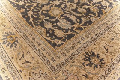 Antique Persian Sultanabad Botanic Handmade Wool Rug
