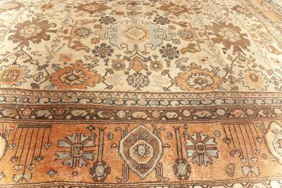 Antique Persian Sultanabad Botanic Handmade Wool Rug