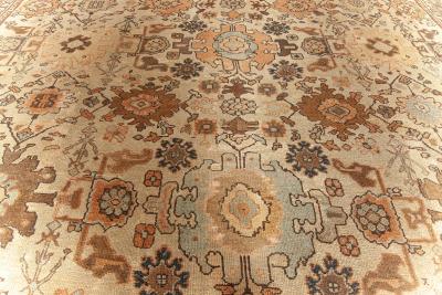 Antique Persian Sultanabad Botanic Handmade Wool Rug
