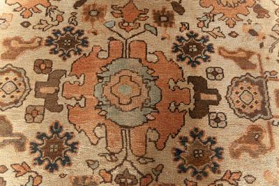 Antique Persian Sultanabad Botanic Handmade Wool Rug