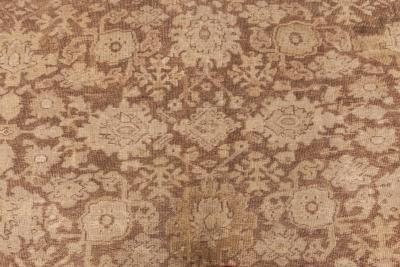 Antique Persian Sultanabad Brown Handmade Wool Rug