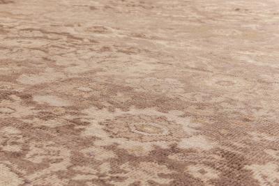 Antique Persian Sultanabad Brown Handmade Wool Rug