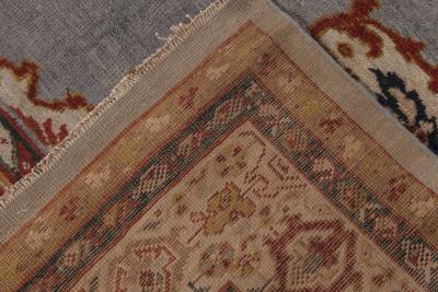 Antique Persian Sultanabad Gray Beige Carmine and Copper Handwoven Wool Rug