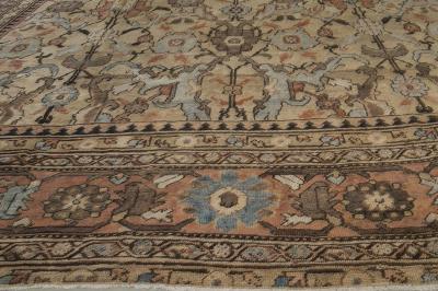 Antique Persian Sultanabad Green Handmade Wool Carpet