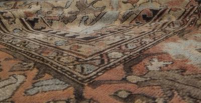 Antique Persian Sultanabad Green Handmade Wool Carpet