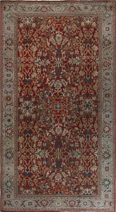 Antique Persian Sultanabad Red Handmade Wool Rug