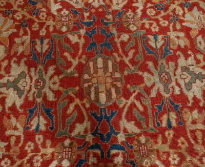Antique Persian Sultanabad Red Handmade Wool Rug
