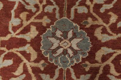 Antique Persian Sultanabad Red White and Blue Handwoven Wool Rug