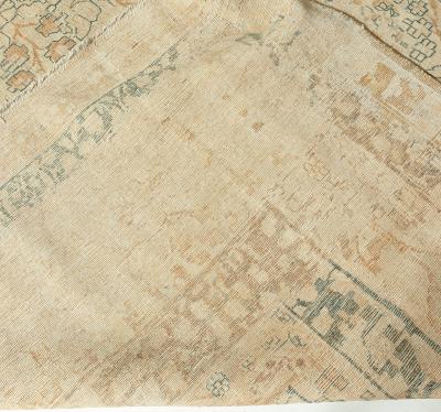Antique Persian Tabriz Beige Handmade Wool Rug