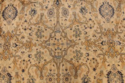 Antique Persian Tabriz Beige Handwoven Wool Rug