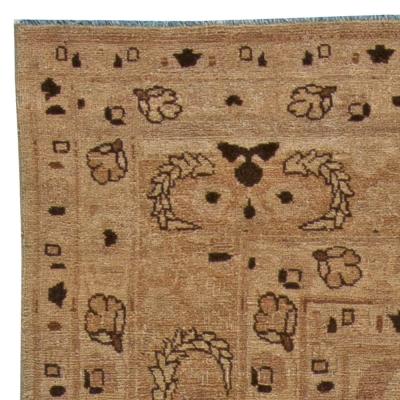 Antique Persian Tabriz Beige and Brown Handwoven Wool Rug