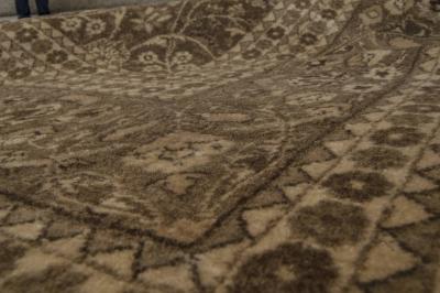 Antique Persian Tabriz Botanic Brown Carpet