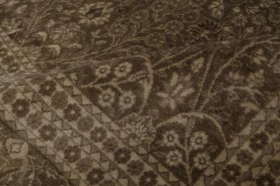 Antique Persian Tabriz Botanic Brown Carpet