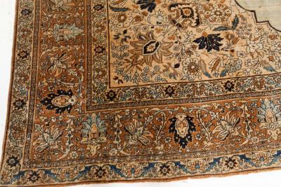 Antique Persian Tabriz Botanic Design Handmade Wool Carpet