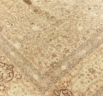 Antique Persian Tabriz Botanic Handmade Wool Carpet