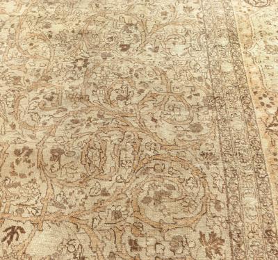 Antique Persian Tabriz Botanic Handmade Wool Carpet