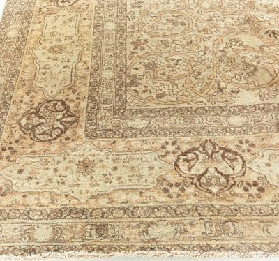 Antique Persian Tabriz Botanic Handmade Wool Carpet