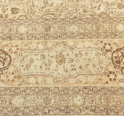Antique Persian Tabriz Botanic Handmade Wool Carpet