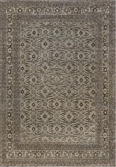 Antique Persian Tabriz Botanic Handmade Wool Carpet
