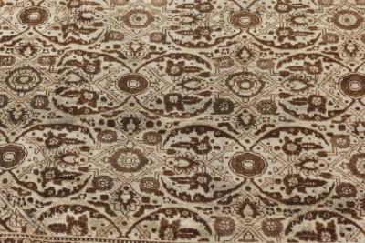 Antique Persian Tabriz Botanic Handmade Wool Carpet
