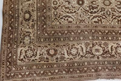 Antique Persian Tabriz Botanic Handmade Wool Carpet