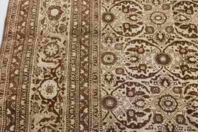Antique Persian Tabriz Botanic Handmade Wool Carpet
