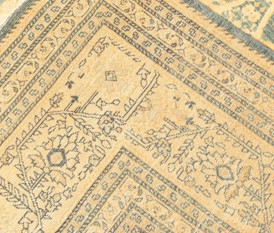 Antique Persian Tabriz Botanic Handmade Wool Rug