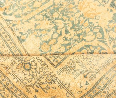 Antique Persian Tabriz Botanic Handmade Wool Rug