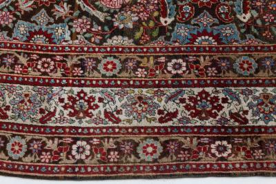 Antique Persian Tabriz Botanic Handmade Wool Rug
