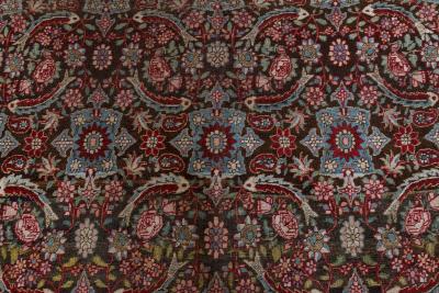 Antique Persian Tabriz Botanic Handmade Wool Rug