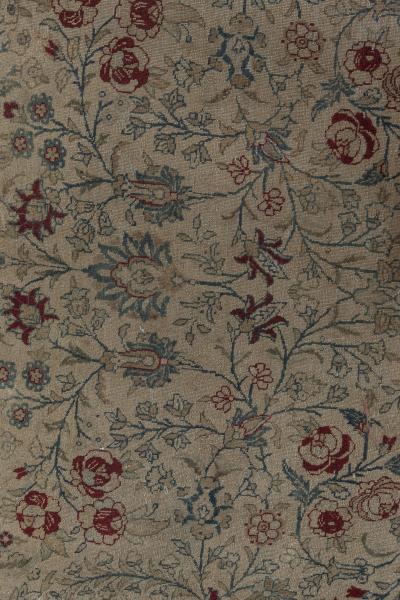 Antique Persian Tabriz Botanic Handmade Wool Rug