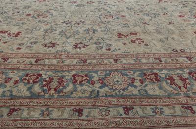 Antique Persian Tabriz Botanic Handmade Wool Rug