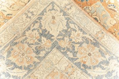 Antique Persian Tabriz Botanic Handmade Wool Rug