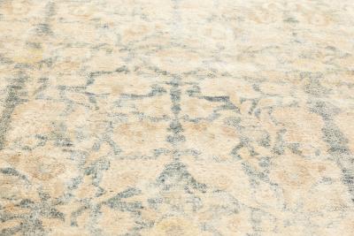 Antique Persian Tabriz Botanic Handmade Wool Rug
