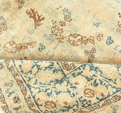 Antique Persian Tabriz Botanic Handmade Wool Rug