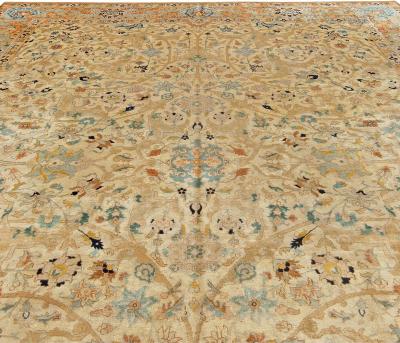 Antique Persian Tabriz Botanic Handwoven Wool Rug