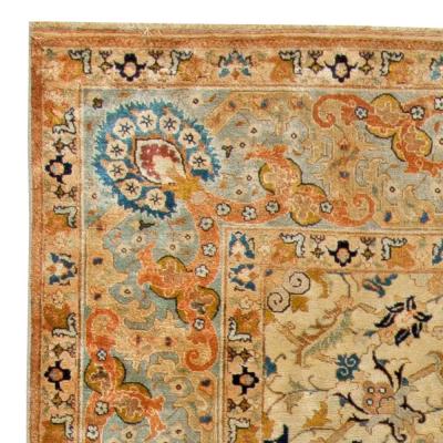 Antique Persian Tabriz Botanic Handwoven Wool Rug