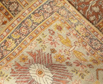 Antique Persian Tabriz Brick Beige Red Pale Orange and Chocolate Brown Rug