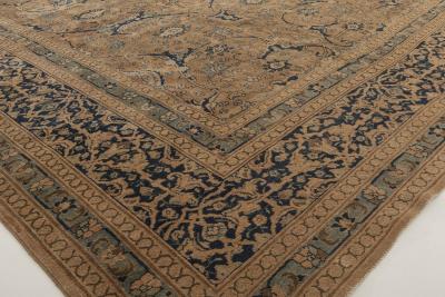 Antique Persian Tabriz Camel Handmade Wool Rug