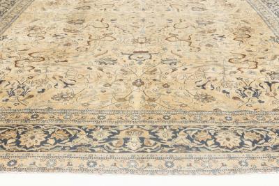 Antique Persian Tabriz Floral Handmade Wool Rug