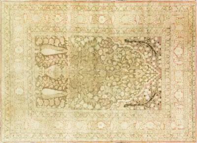 Antique Persian Tabriz Hajji Jalil Rug Very Fine Tree of Life Design