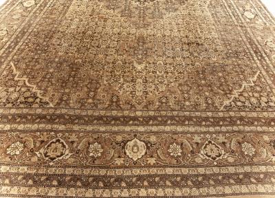 Antique Persian Tabriz Hand Knotted Wool Rug